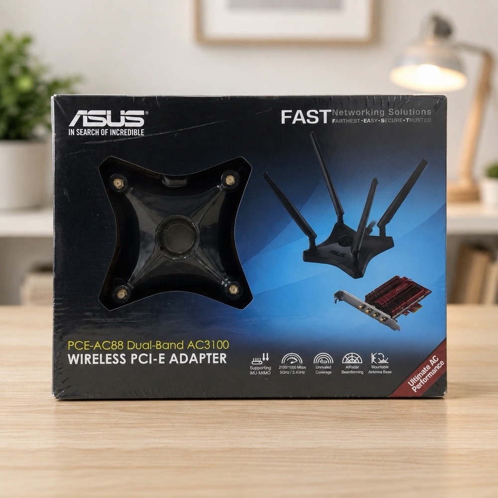 ASUS PCE-AC88 AC3100 Dual-Band Wireless PCI-E Adapter MU-MIMO New Sealed